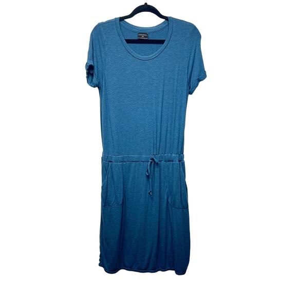 32 Degrees Cool Women's Pullover Short Sleeve Blue Dress Size Large Side Pockets - Picture 1 of 15